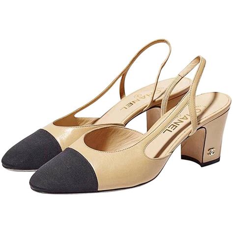 chanel shoes beige with black toe|chanel slingback price euro.